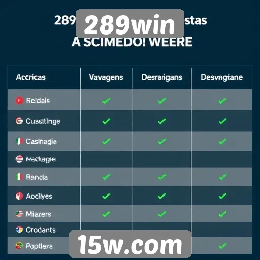 Comparativo entre 289win e outros sites de apostas